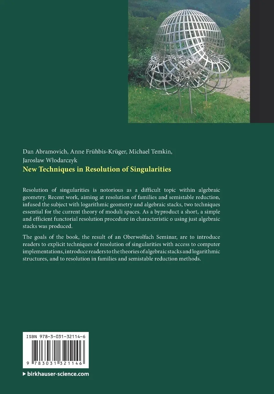 Rückseite: 9783031321146 | New Techniques in Resolution of Singularities | Dan Abramovich (u. a.)