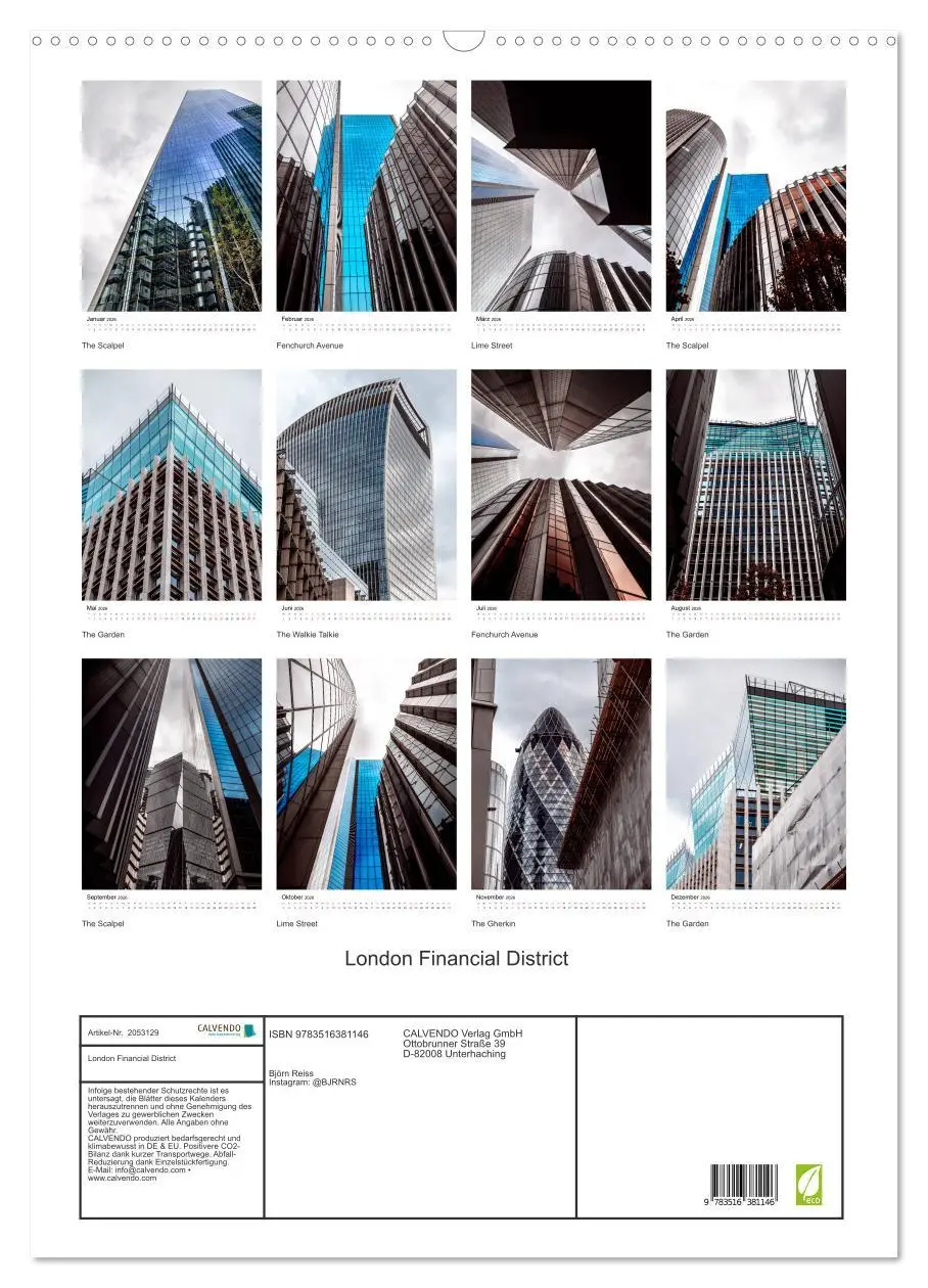 Bild: 9783516381146 | London Financial District (Wandkalender 2026 DIN A2 hoch), CALVENDO...