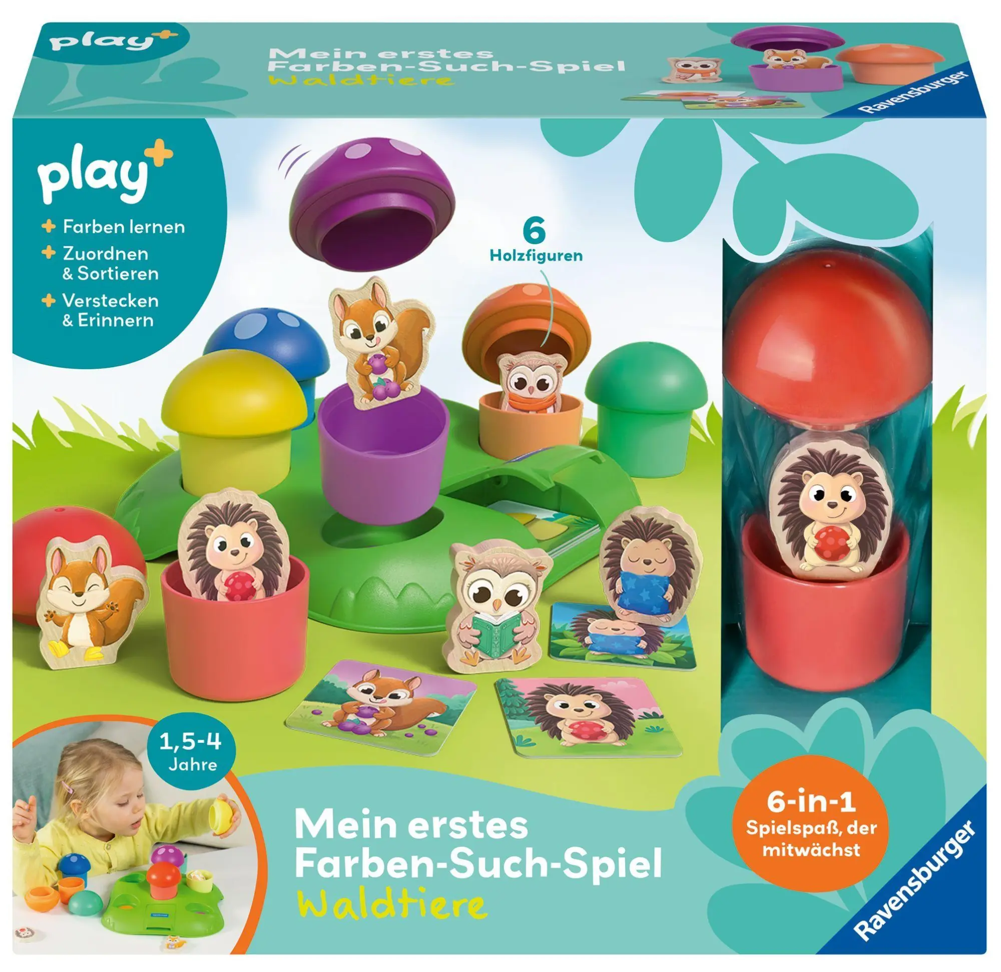 Cover: 4005555341246 | Play+ Mein erstes Farben-Suchspiel: Waldtiere - ab 1,5 Jahre | Spiel