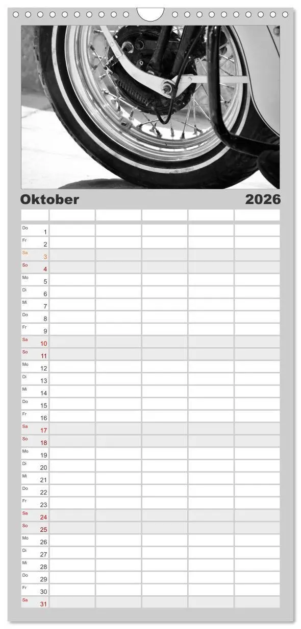 Bild: 9783516511246 | Familienplaner 2026 - Harley Davidson WLA 750 in Schwarzweiss mit 5...