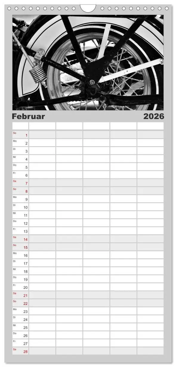 Bild: 9783516511246 | Familienplaner 2026 - Harley Davidson WLA 750 in Schwarzweiss mit 5...