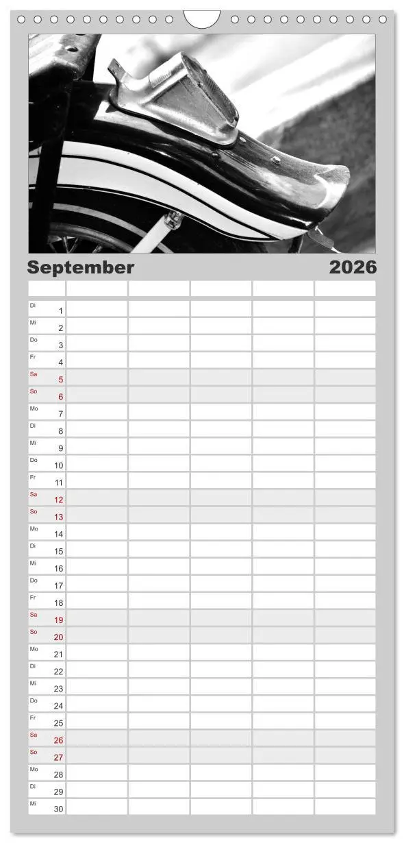 Bild: 9783516511246 | Familienplaner 2026 - Harley Davidson WLA 750 in Schwarzweiss mit 5...