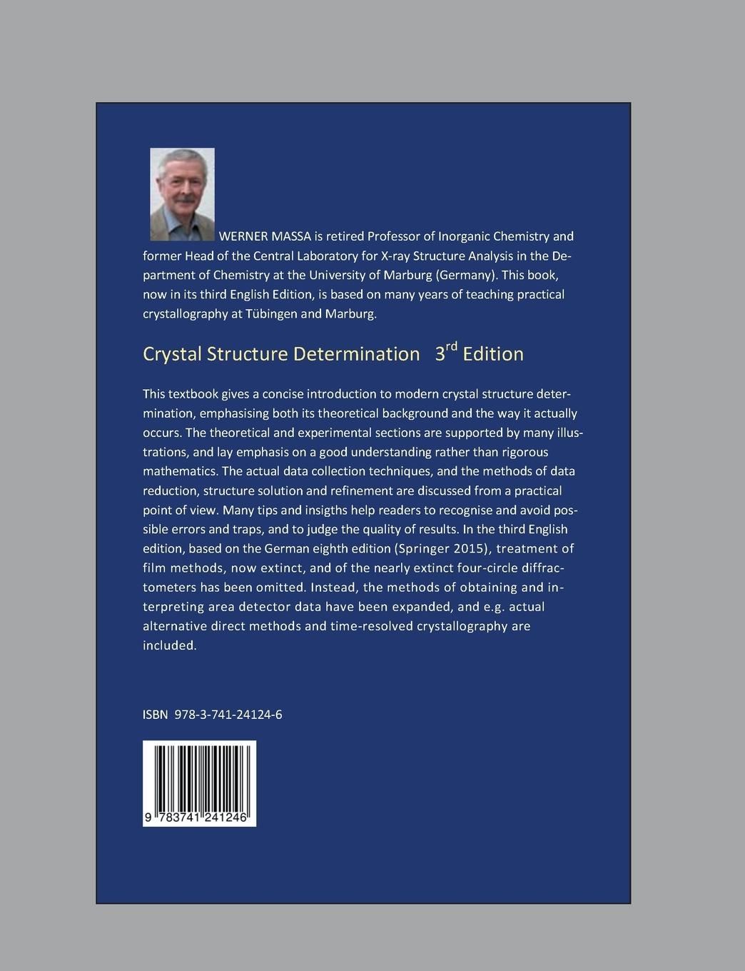 Rückseite: 9783741241246 | Crystal Structure Determination | Werner Massa | Taschenbuch | 280 S.