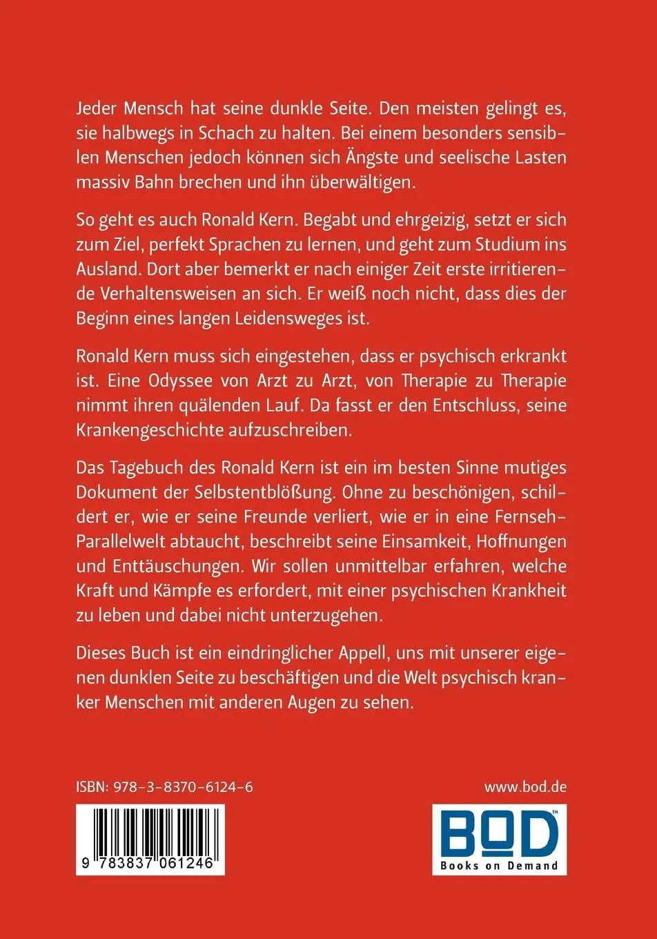 Rückseite: 9783837061246 | Tagebuch Medium | Ronald Kern | Taschenbuch | 288 S. | Deutsch | 2008