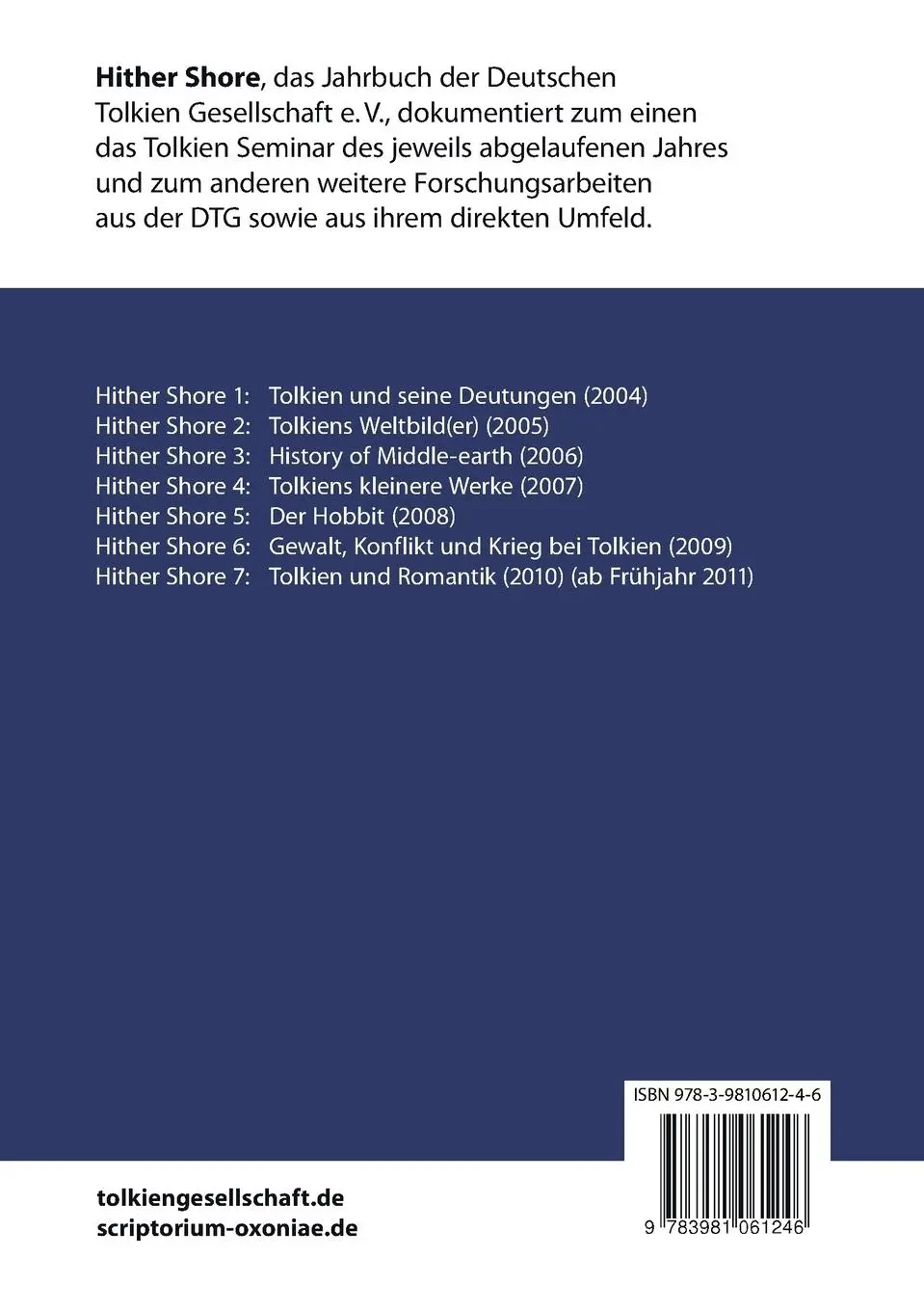 Rückseite: 9783981061246 | Hither Shore Band 6: Gewalt, Konflikt und Krieg bei Tolkien | Buch