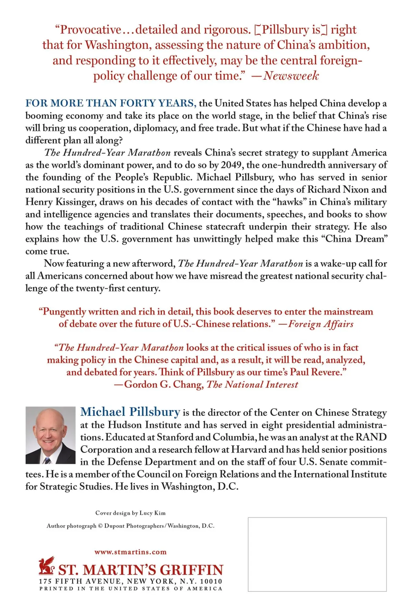 Rückseite: 9781250081346 | The Hundred-Year Marathon | Michael Pillsbury | Taschenbuch | Englisch