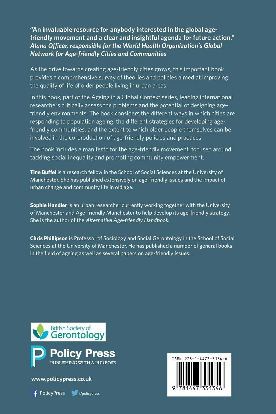 Rückseite: 9781447331346 | Age-friendly cities and communities | Tine Buffel (u. a.) | Buch