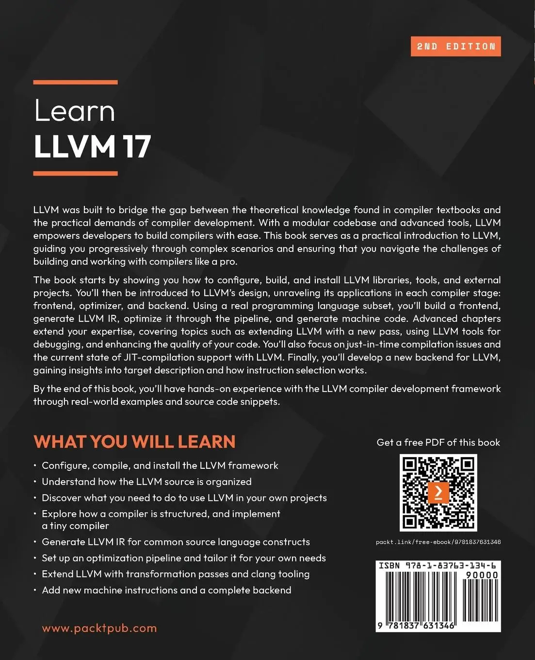 Rückseite: 9781837631346 | Learn LLVM 17 - Second Edition | Kai Nacke (u. a.) | Taschenbuch