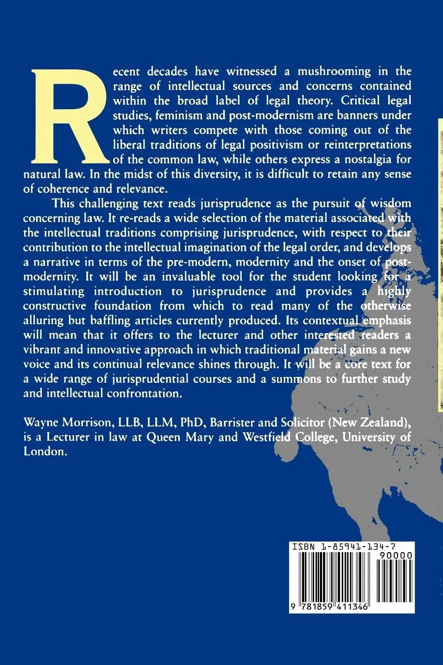 Rückseite: 9781859411346 | Jurisprudence | From The Greeks To Post-Modernity | Wayne Morrison