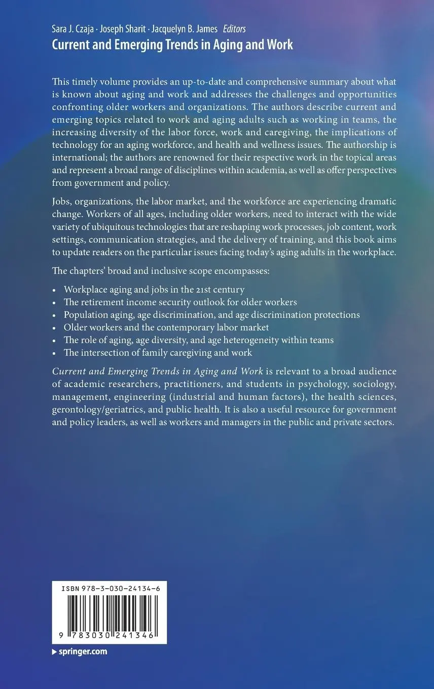 Rückseite: 9783030241346 | Current and Emerging Trends in Aging and Work | Sara J. Czaja (u. a.)