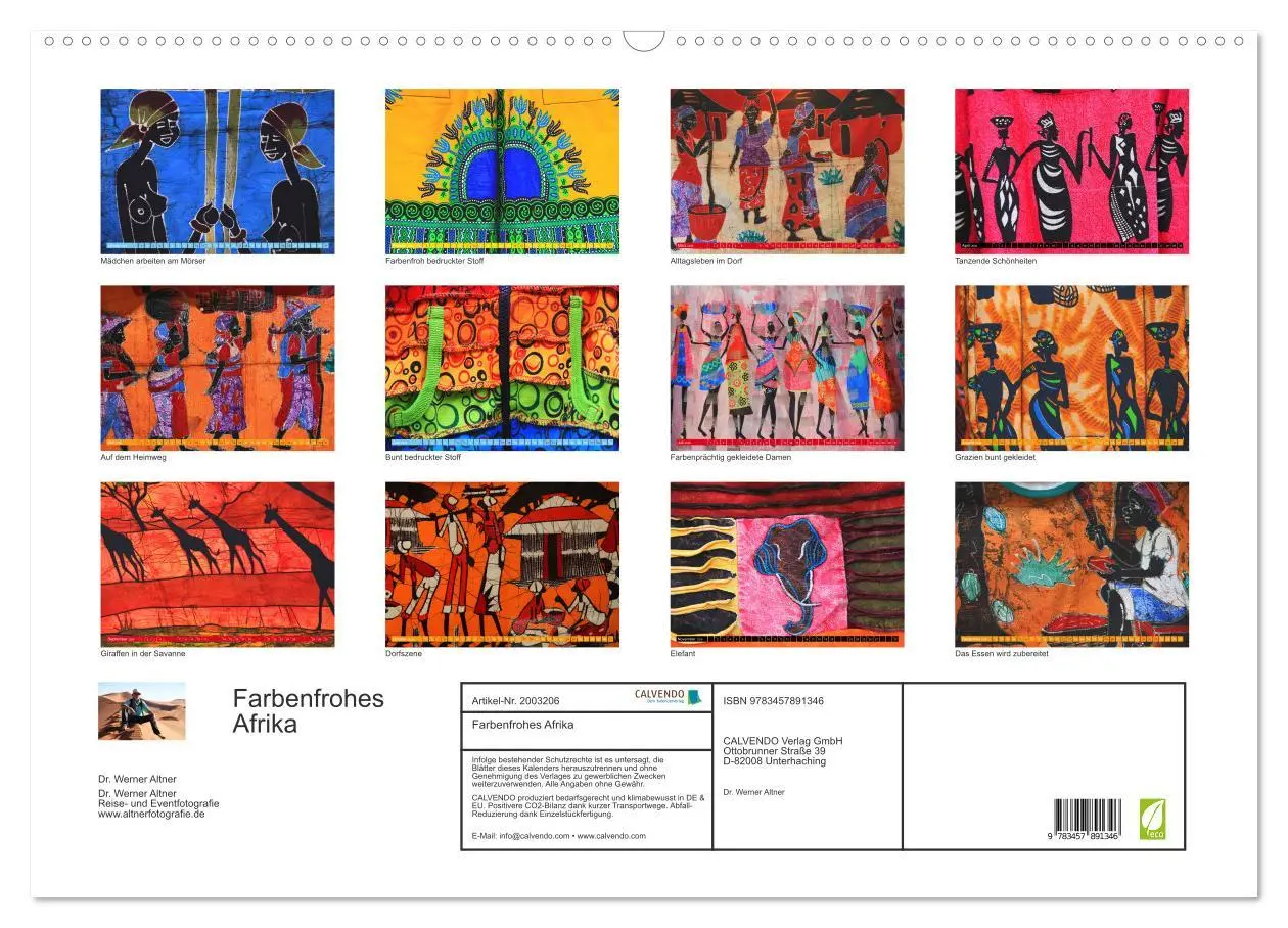 Bild: 9783457891346 | Farbenfrohes Afrika (Wandkalender 2026 DIN A2 quer), CALVENDO...