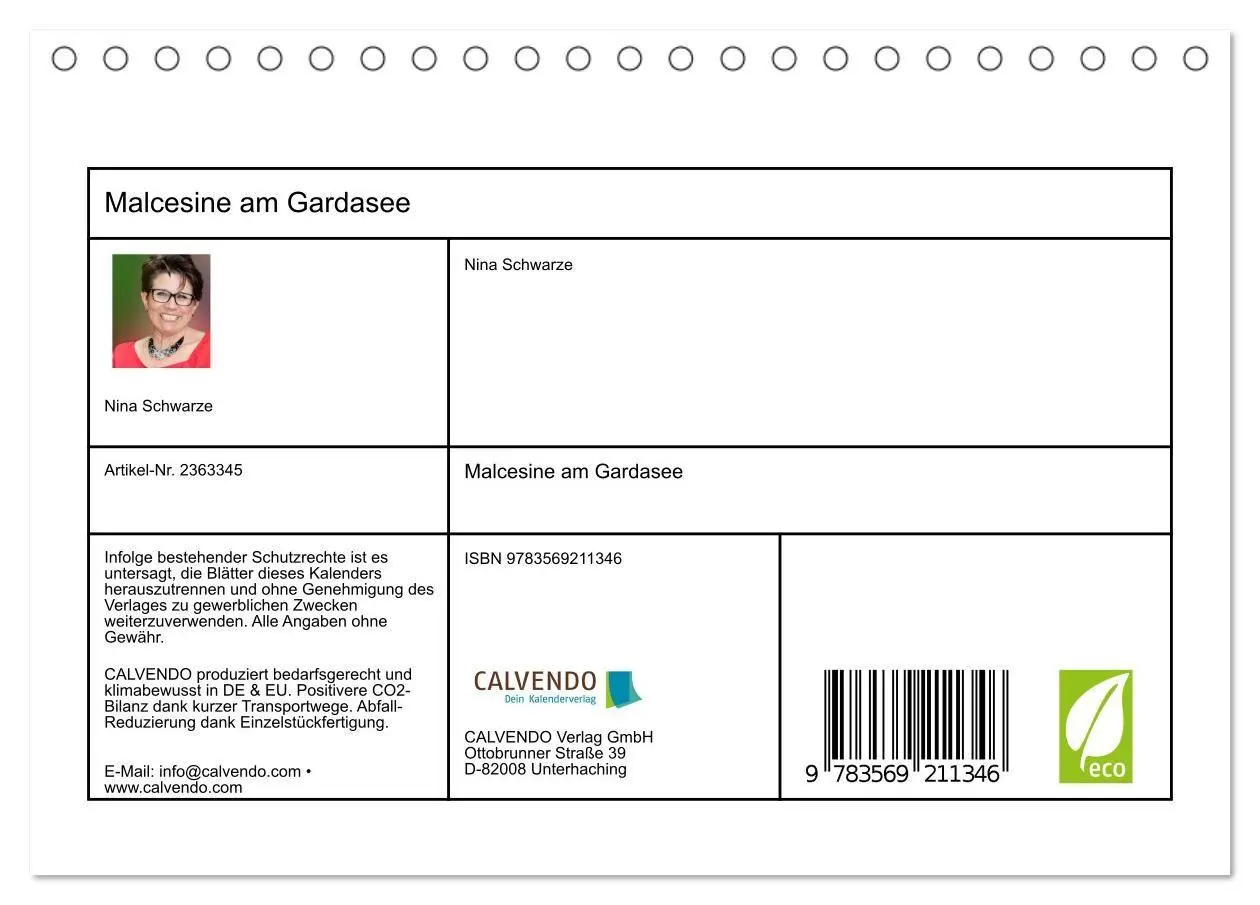 Bild: 9783569211346 | Malcesine am Gardasee (Tischkalender 2027 DIN A5 quer), CALVENDO...