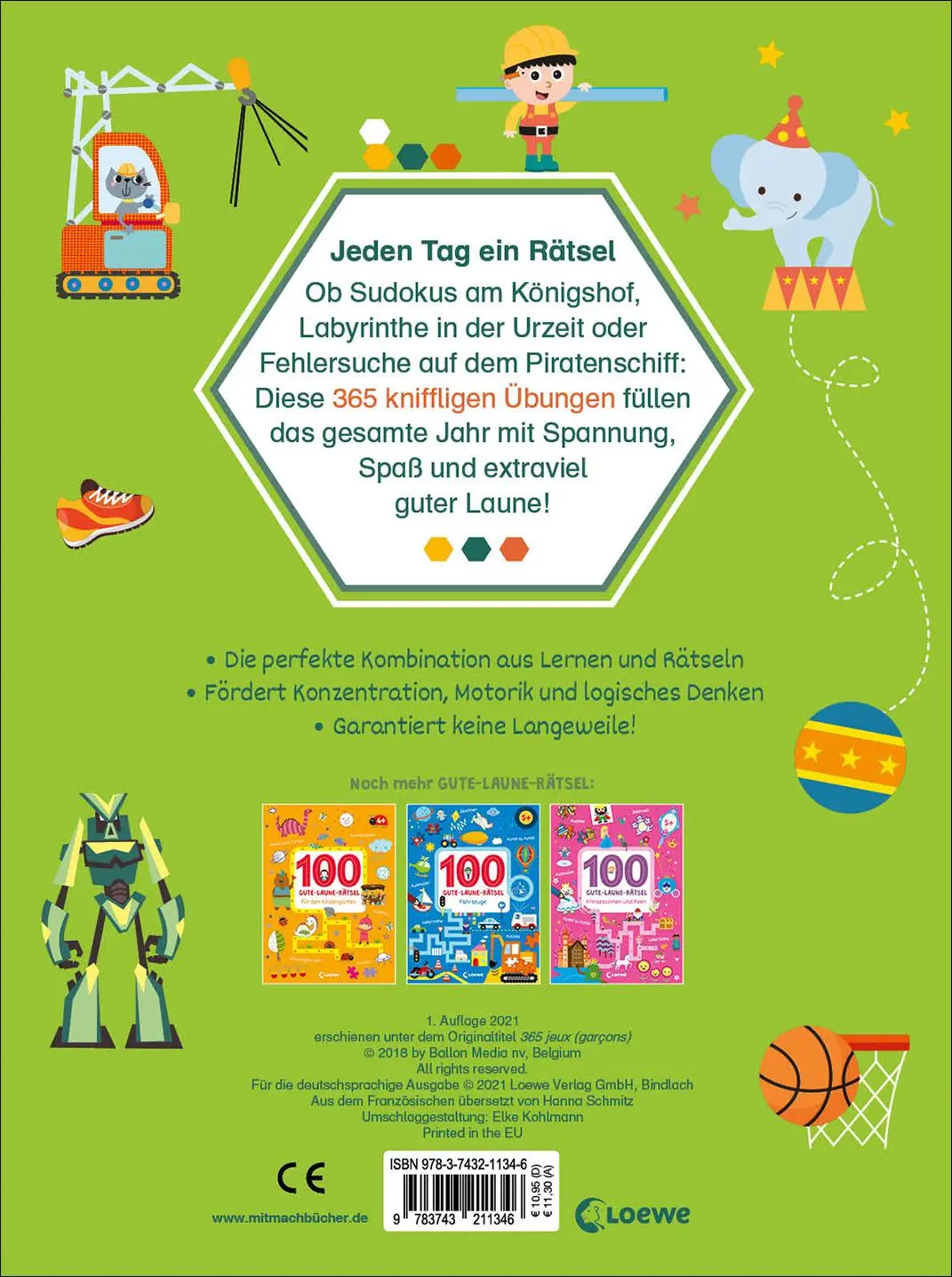 Rückseite: 9783743211346 | 365 Gute-Laune-Rätsel für jeden Tag | Loewe Lernen und Rätseln | Buch