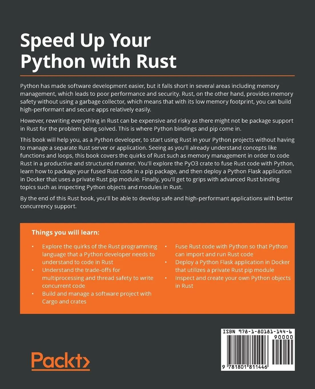 Rückseite: 9781801811446 | Speed Up Your Python with Rust | Maxwell Flitton | Taschenbuch | 2022