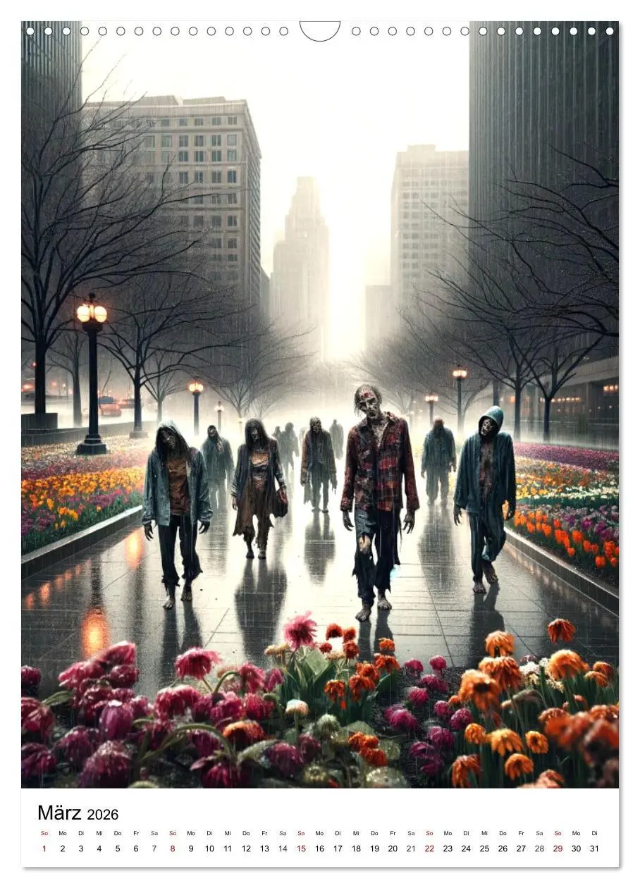 Bild: 9783516281446 | Zombies Zeitgeist - KI generierte Momente der Untoten (Wandkalender...