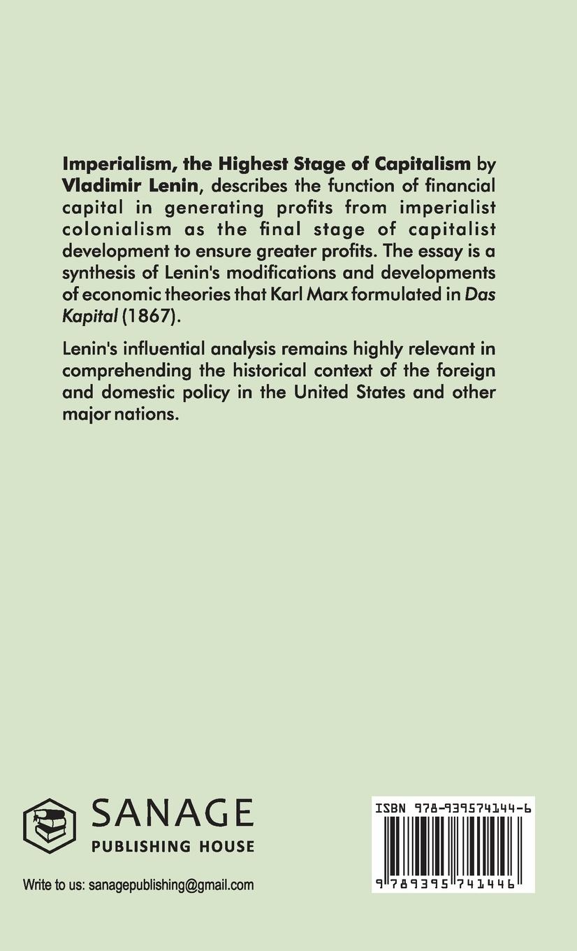 Rückseite: 9789395741446 | Imperialism the Highest Stage of Capitalism | Vladimir Ilich Lenin