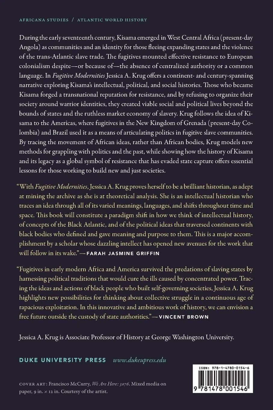 Rückseite: 9781478001546 | Fugitive Modernities | Kisama and the Politics of Freedom | Krug