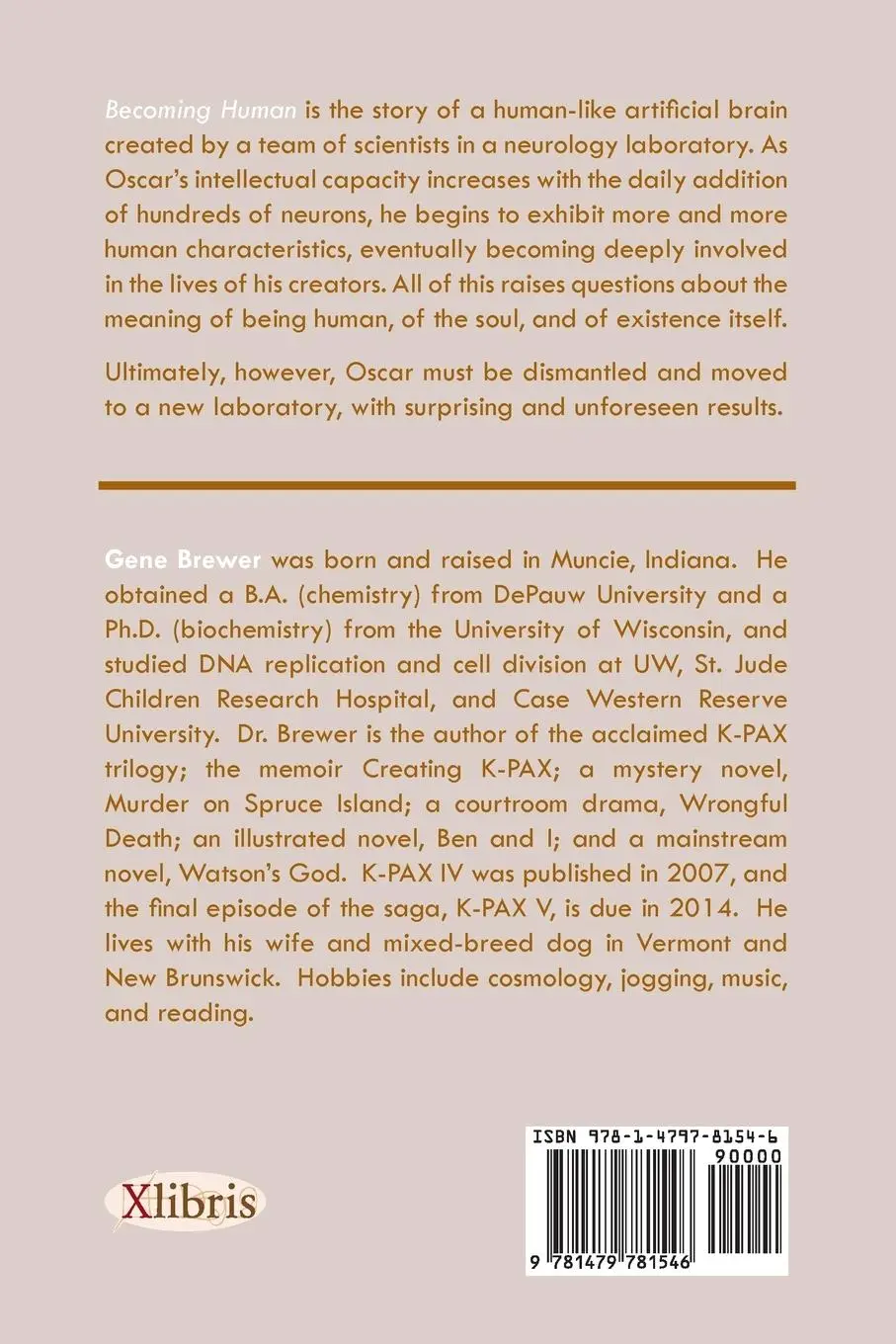 Rückseite: 9781479781546 | Becoming Human | Gene Brewer | Taschenbuch | Englisch | 2013 | Xlibris
