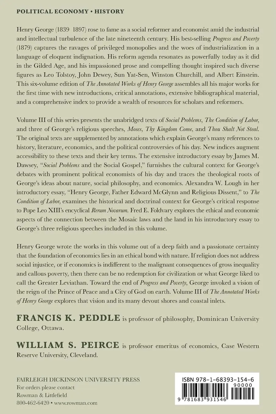 Rückseite: 9781683931546 | Annotated Works of Henry George | William S. Peirce (u. a.) | Buch
