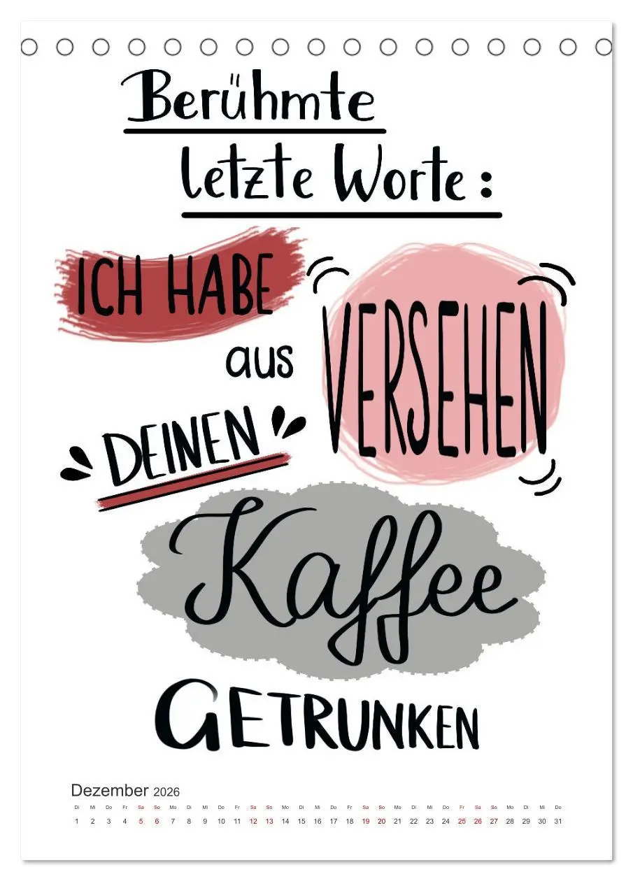 Bild: 9783516341546 | Kaffee liebt dich (Tischkalender 2026 DIN A5 hoch), CALVENDO...