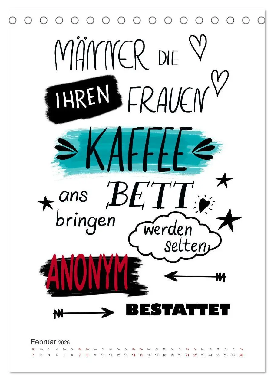 Bild: 9783516341546 | Kaffee liebt dich (Tischkalender 2026 DIN A5 hoch), CALVENDO...
