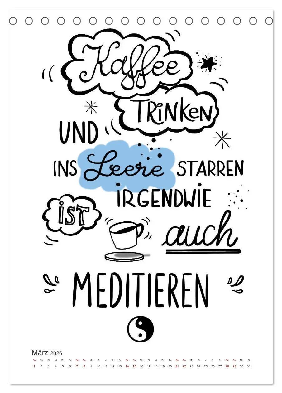 Bild: 9783516341546 | Kaffee liebt dich (Tischkalender 2026 DIN A5 hoch), CALVENDO...