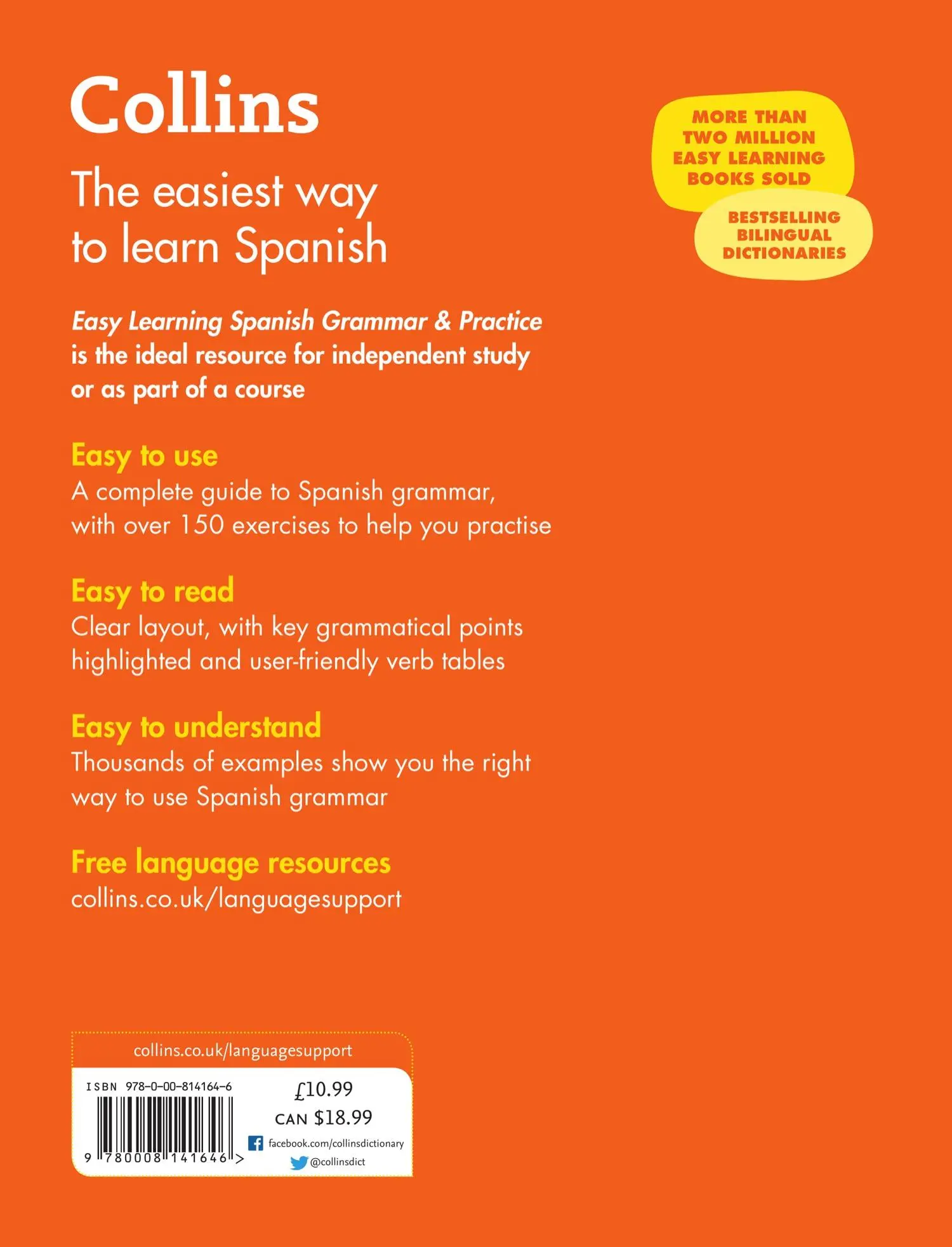 Rückseite: 9780008141646 | Easy Learning Spanish Grammar and Practice | Collins Dictionaries