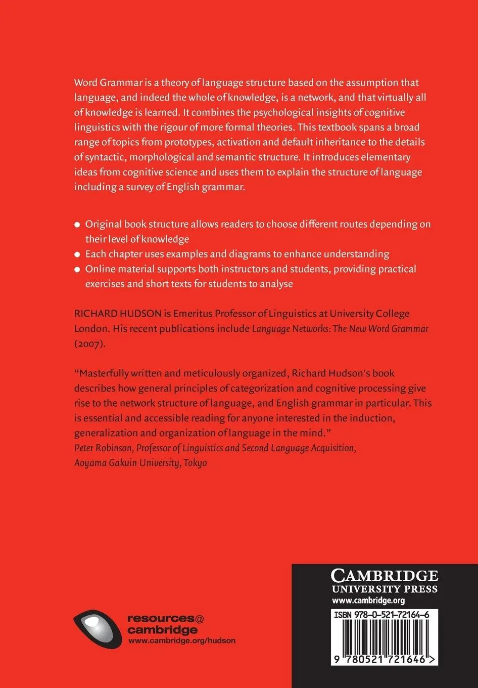 Rückseite: 9780521721646 | An Introduction to Word Grammar | Richard Hudson | Taschenbuch | 2010