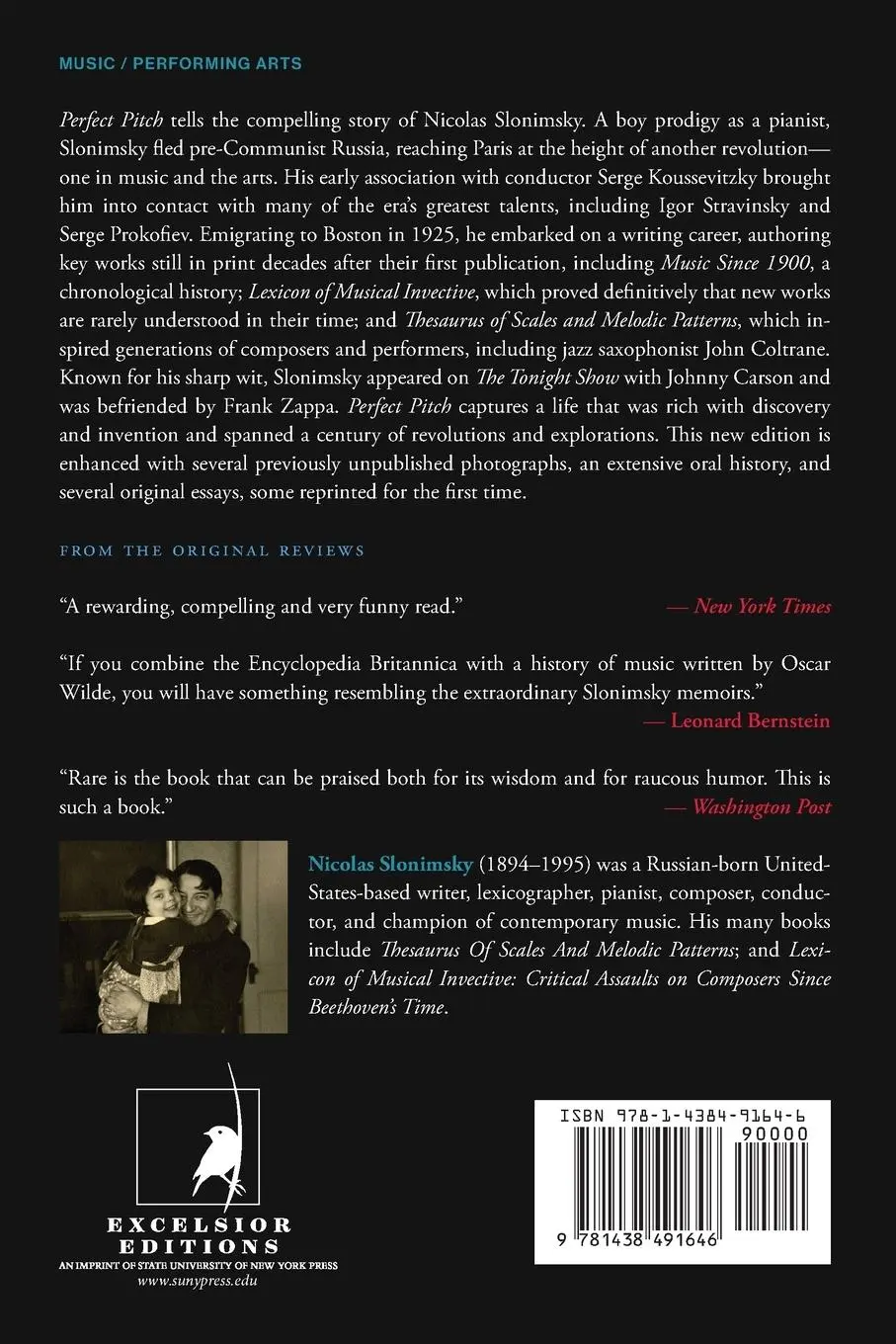 Rückseite: 9781438491646 | Perfect Pitch | An Autobiography | Nicolas Slonimsky | Taschenbuch