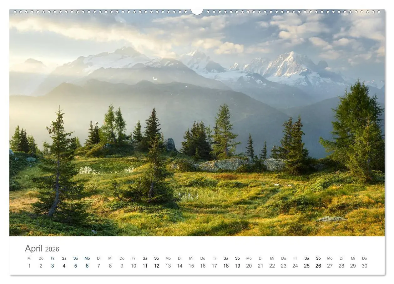 Bild: 9783457861646 | Die Schönheit der Alpen (Wandkalender 2026 DIN A2 quer), CALVENDO...