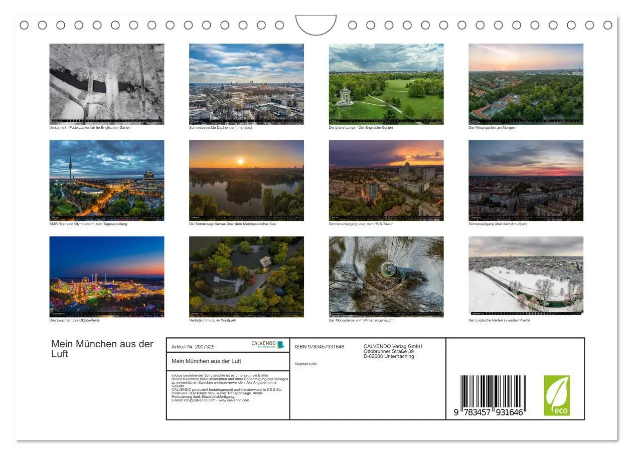 Bild: 9783457931646 | Mein München aus der Luft (Wandkalender 2026 DIN A4 quer), CALVENDO...