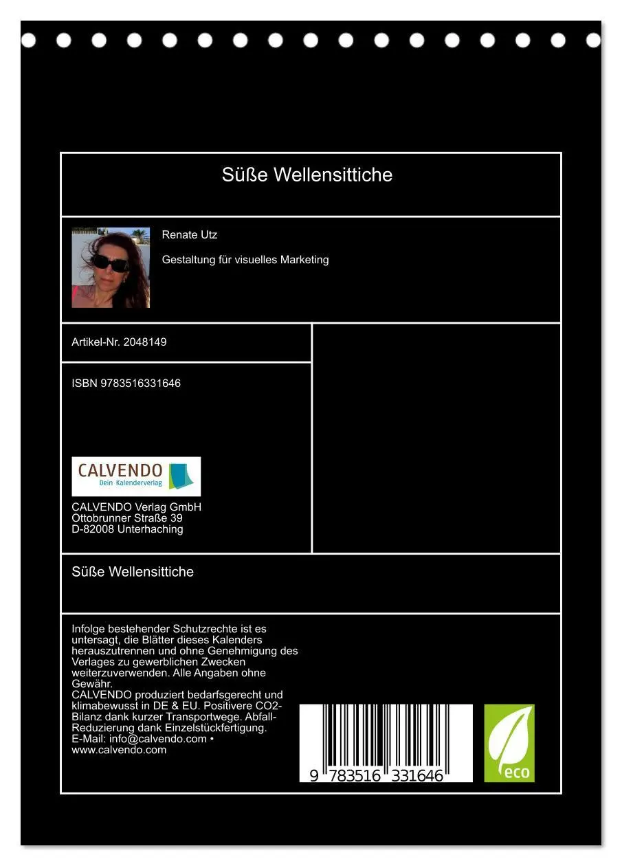 Bild: 9783516331646 | Süße Wellensittiche (Tischkalender 2026 DIN A5 hoch), CALVENDO...