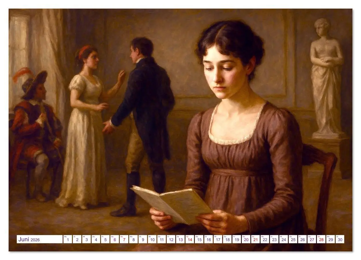 Bild: 9783516631746 | Jane Austen (Wandkalender 2026 DIN A4 quer), CALVENDO Monatskalender
