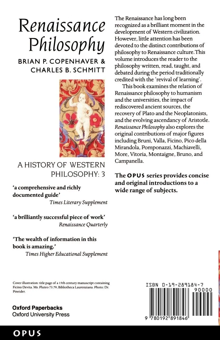 Rückseite: 9780192891846 | Renaissance Philosophy | Brian P. Copenhaver (u. a.) | Taschenbuch