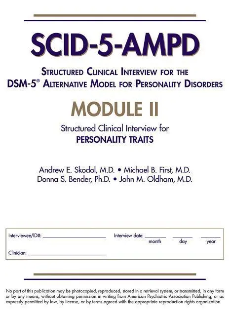 Cover: 9781615371846 | Structured Clinical Interview for the DSM–5® Alt – Personality Traits