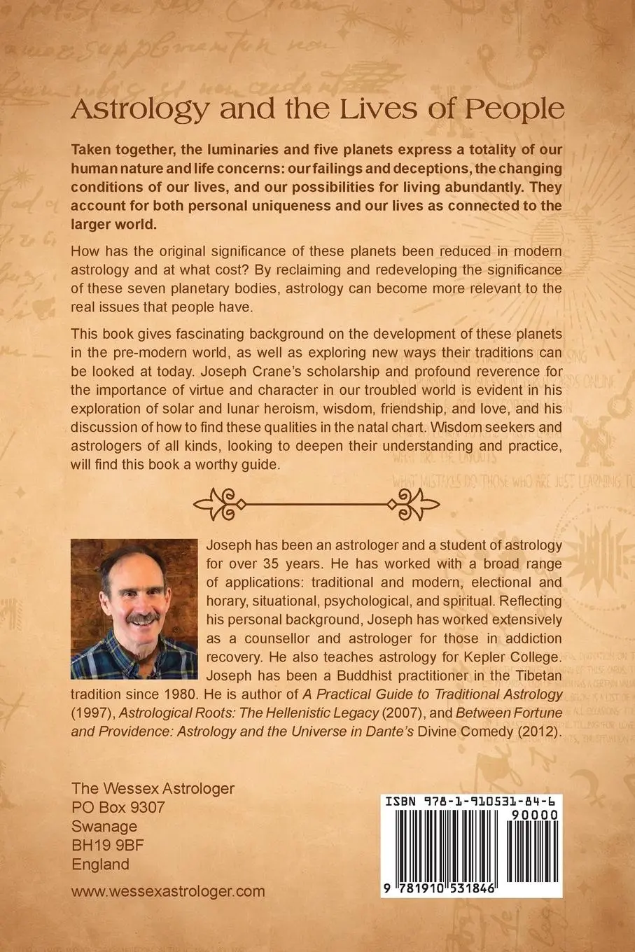 Rückseite: 9781910531846 | Astrology and the Lives of People | Joseph Crane | Taschenbuch | 2023