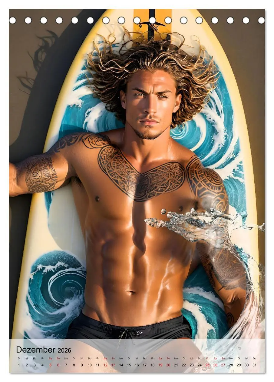 Bild: 9783516241846 | Surferboys - coole Jungs unter heißer Sonne (Tischkalender 2026 DIN...