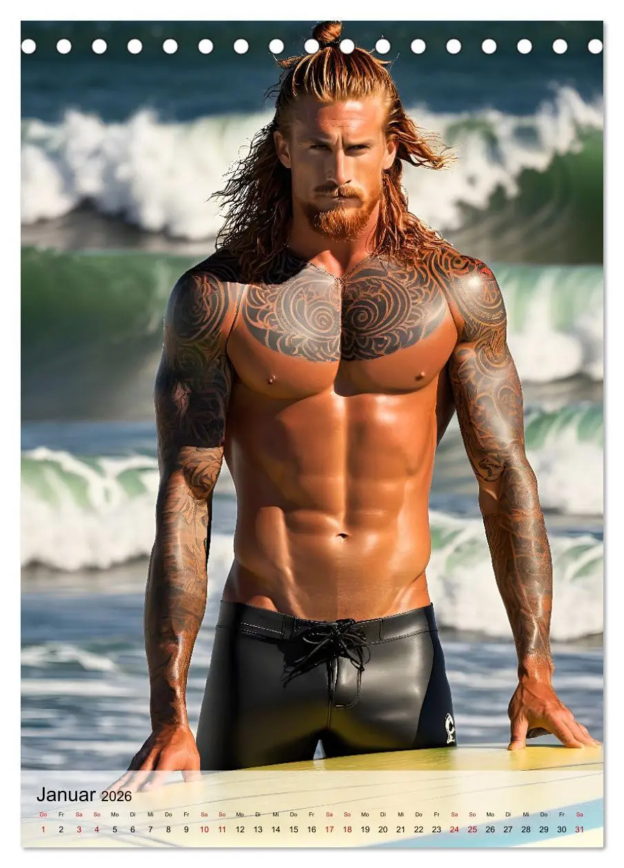 Bild: 9783516241846 | Surferboys - coole Jungs unter heißer Sonne (Tischkalender 2026 DIN...