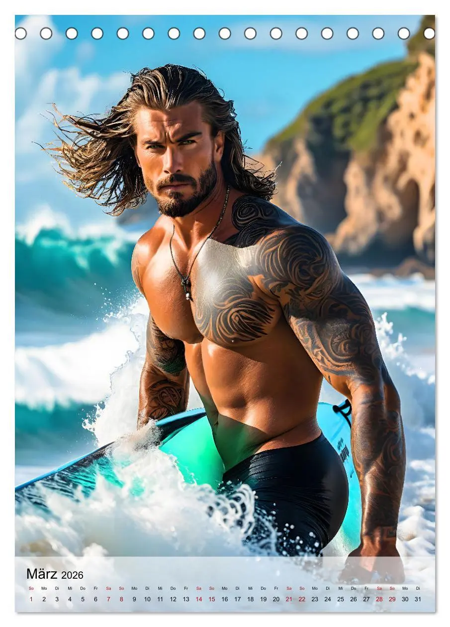 Bild: 9783516241846 | Surferboys - coole Jungs unter heißer Sonne (Tischkalender 2026 DIN...