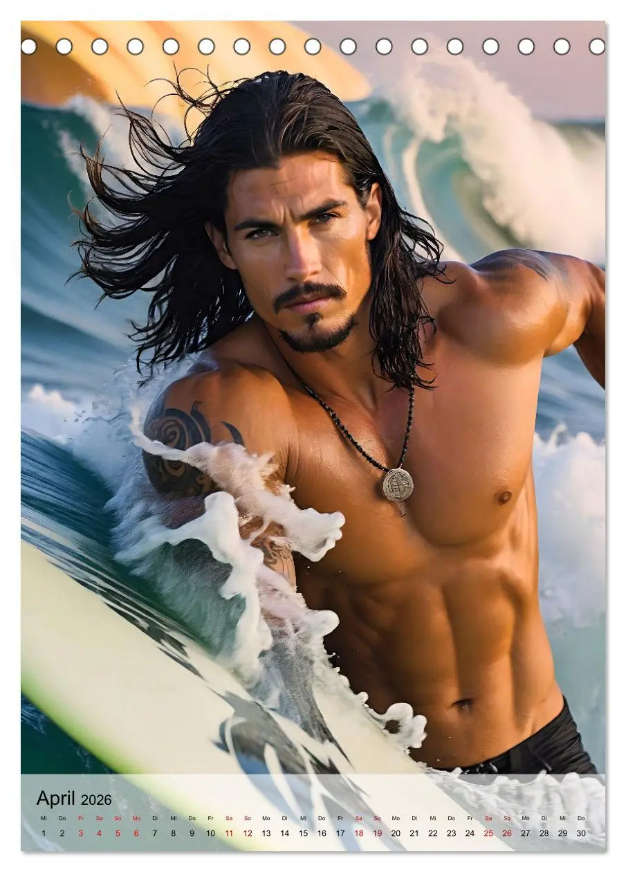Bild: 9783516241846 | Surferboys - coole Jungs unter heißer Sonne (Tischkalender 2026 DIN...