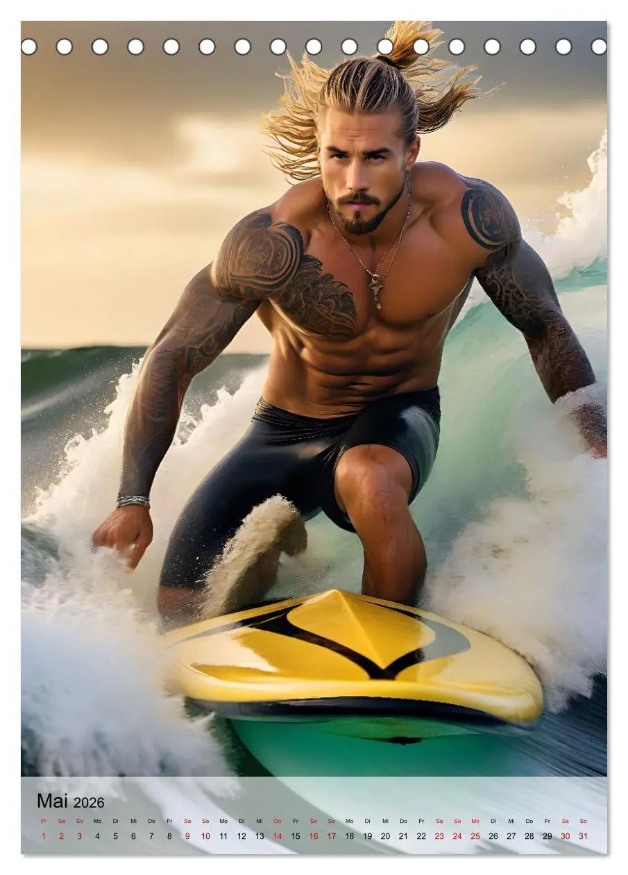 Bild: 9783516241846 | Surferboys - coole Jungs unter heißer Sonne (Tischkalender 2026 DIN...