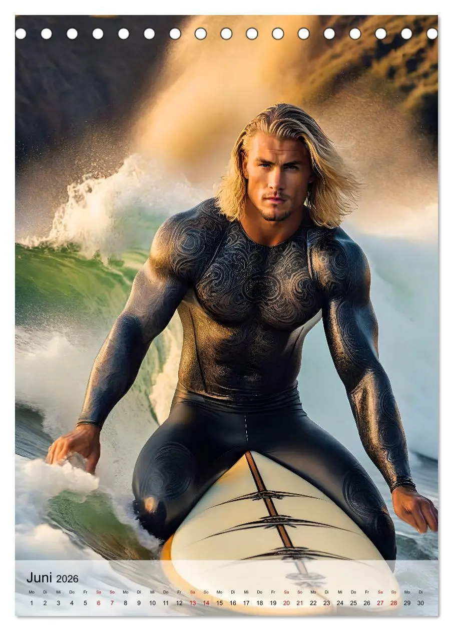 Bild: 9783516241846 | Surferboys - coole Jungs unter heißer Sonne (Tischkalender 2026 DIN...
