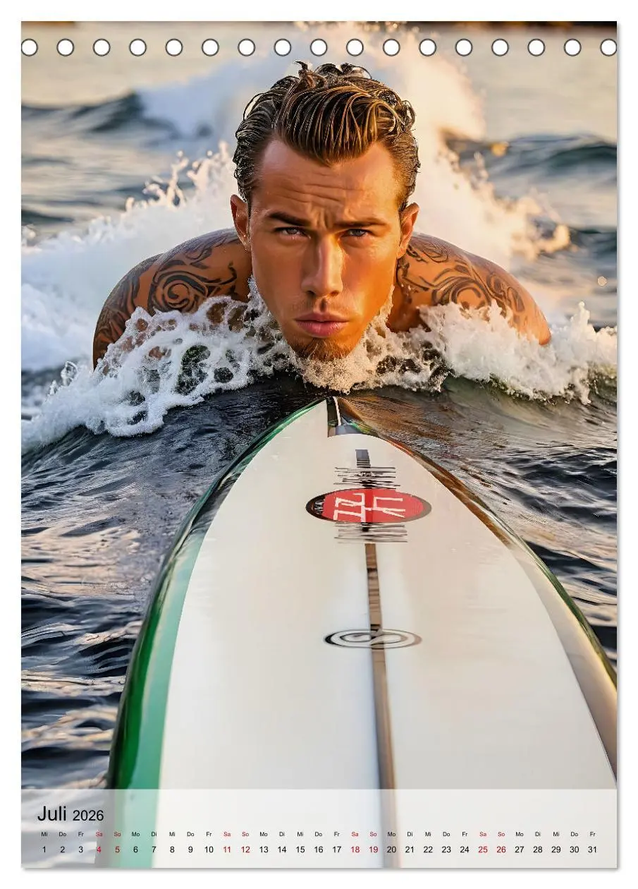 Bild: 9783516241846 | Surferboys - coole Jungs unter heißer Sonne (Tischkalender 2026 DIN...