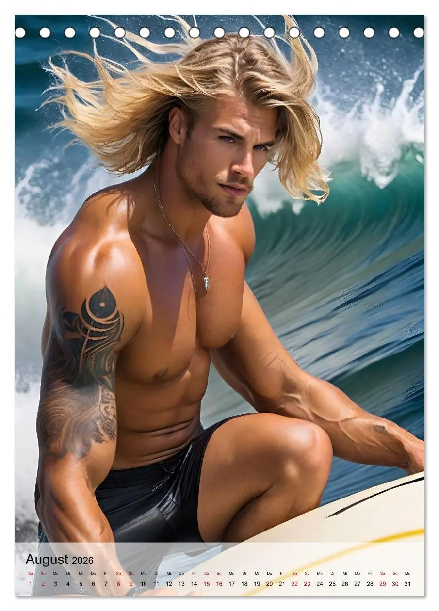 Bild: 9783516241846 | Surferboys - coole Jungs unter heißer Sonne (Tischkalender 2026 DIN...