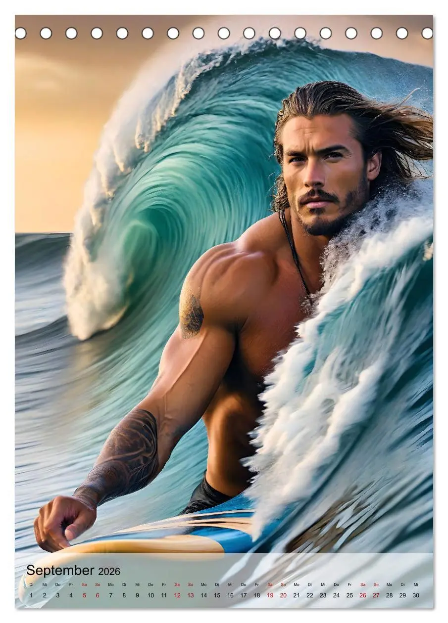 Bild: 9783516241846 | Surferboys - coole Jungs unter heißer Sonne (Tischkalender 2026 DIN...