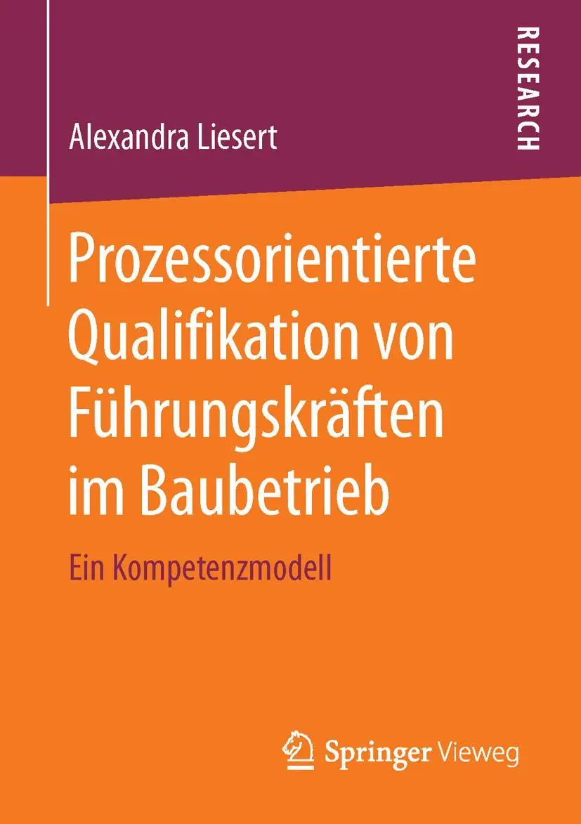 Cover: 9783658121846 | Prozessorientierte Qualifikation von Führungskräften im Baubetrieb