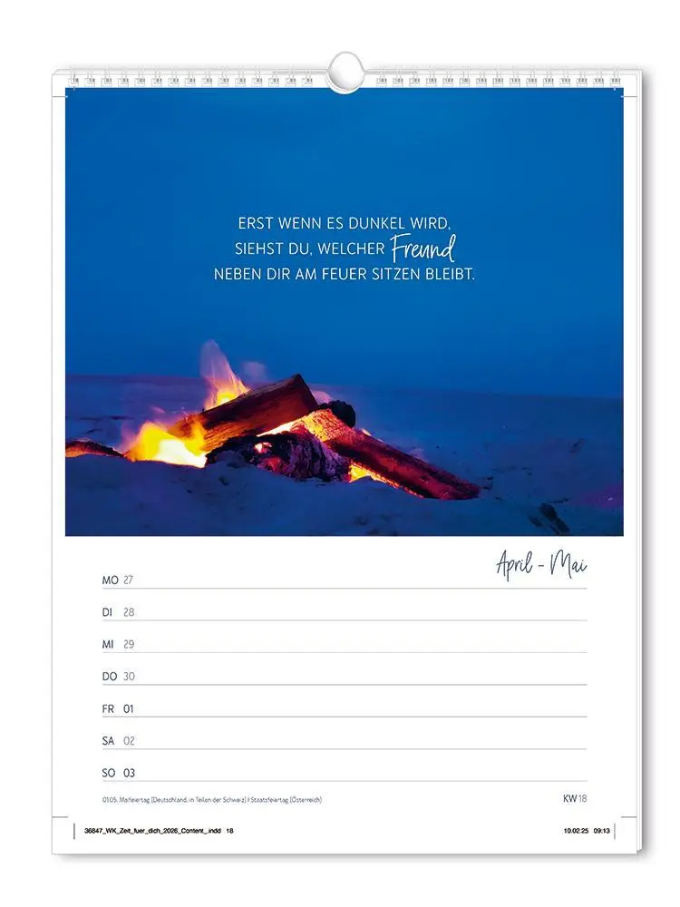 Bild: 9783986361846 | Wochenkalender klein 2026 Zeit für dich | Wochenkalender | Original