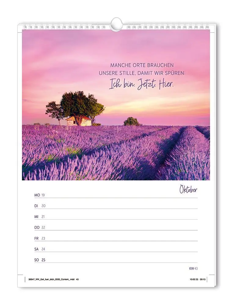 Bild: 9783986361846 | Wochenkalender klein 2026 Zeit für dich | Wochenkalender | Original
