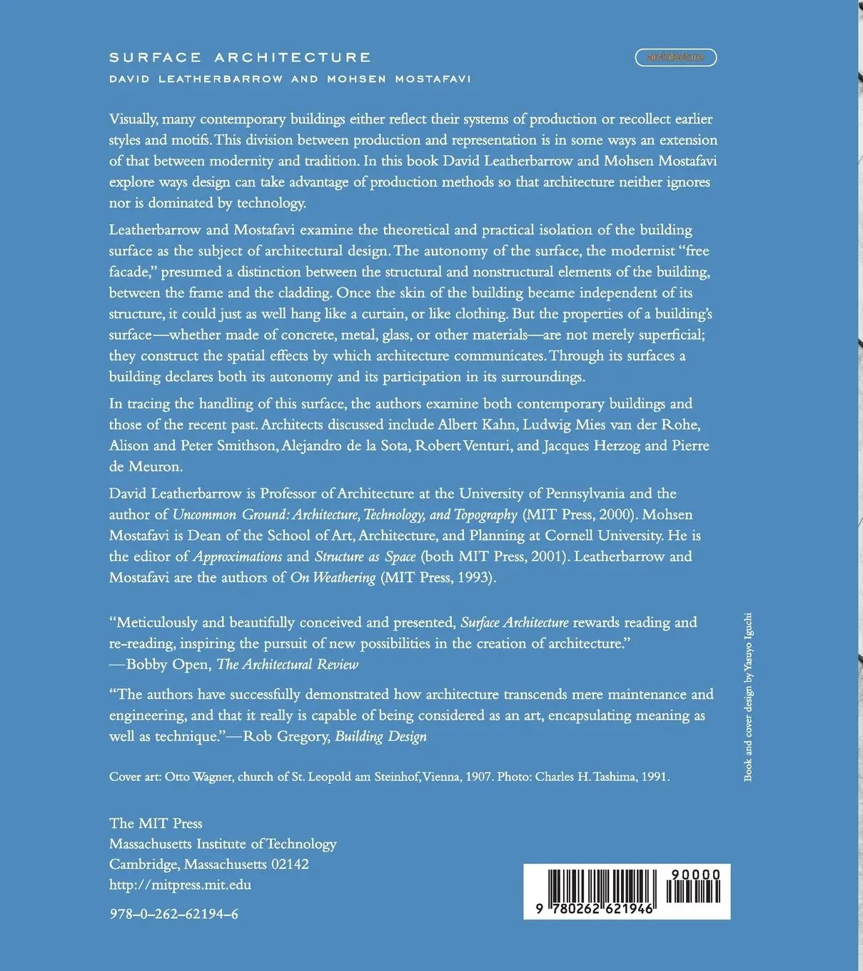 Rückseite: 9780262621946 | Surface Architecture | David Leatherbarrow (u. a.) | Taschenbuch