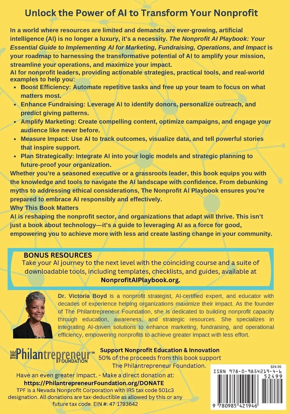 Rückseite: 9780985421946 | THE NONPROFIT AI PLAYBOOK | Victoria I Boyd | Taschenbuch | Englisch